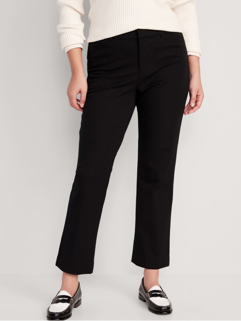 Old Navy Women's Black High-Rise Pixie Pants Secret-Smooth Pockets